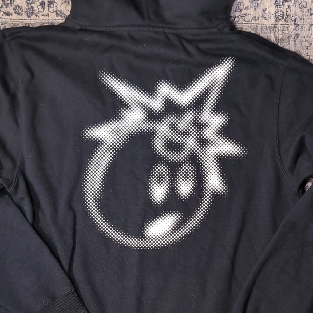 The Hundreds Black Zip Up Hoodie with White Bomb Graphic